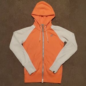 NIKE Orange and Beige Color Zip Up Hoodie